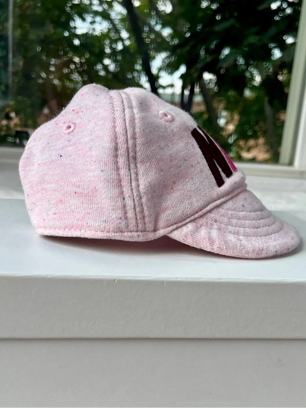 Nike Baby French Terry Knit Cotton Cap in “Speckled Pink Foam”